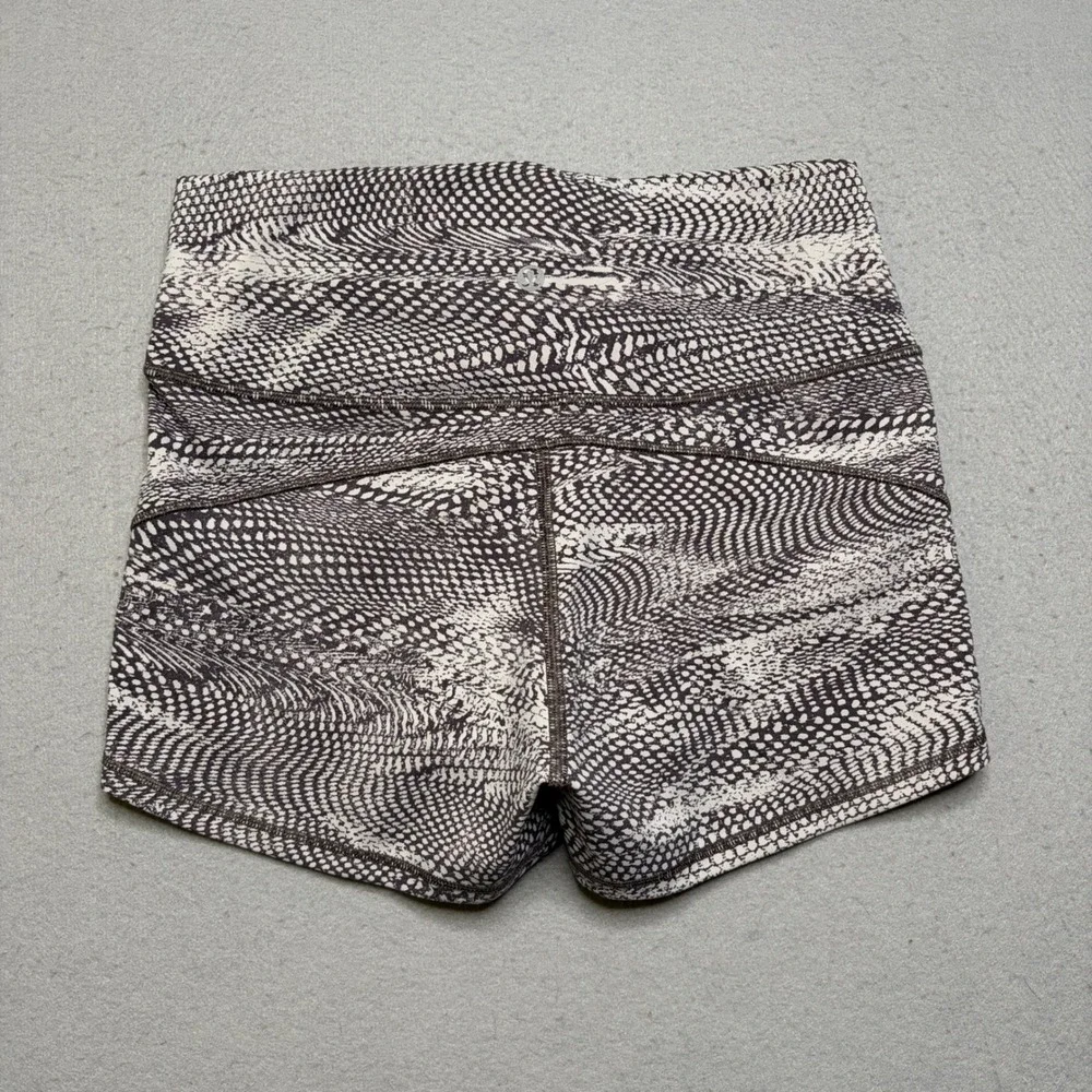 Lululemon Speed Up Short Women 8 Black White Snakeskin High Rise Athletic